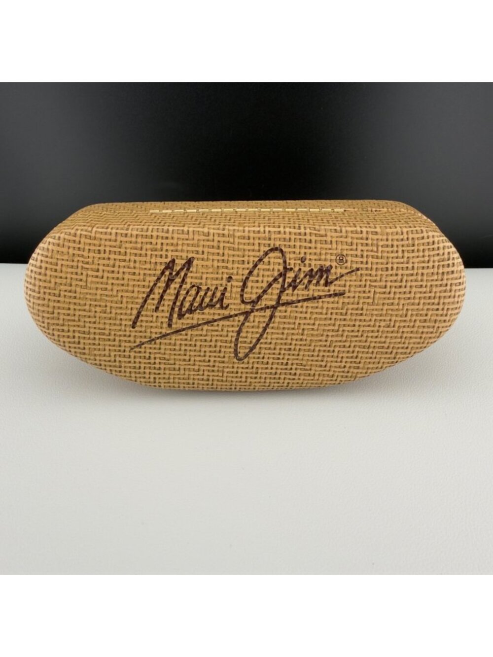 Maui Jim Sunglasses Large Hard Case Tan Woven Texture Clamshell READ